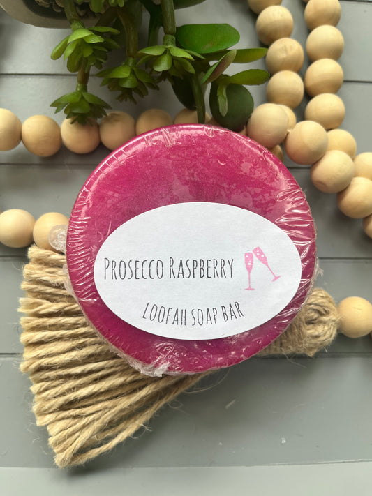 Prosecco Raspberry Loofah Soap